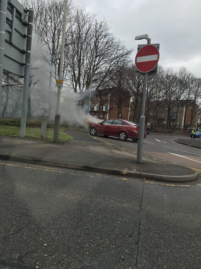 iCoops93's tweet photo. @Leicester_Merc car fire on saint Mathews way as we speak... https://t.co/BgAT05rwcY
