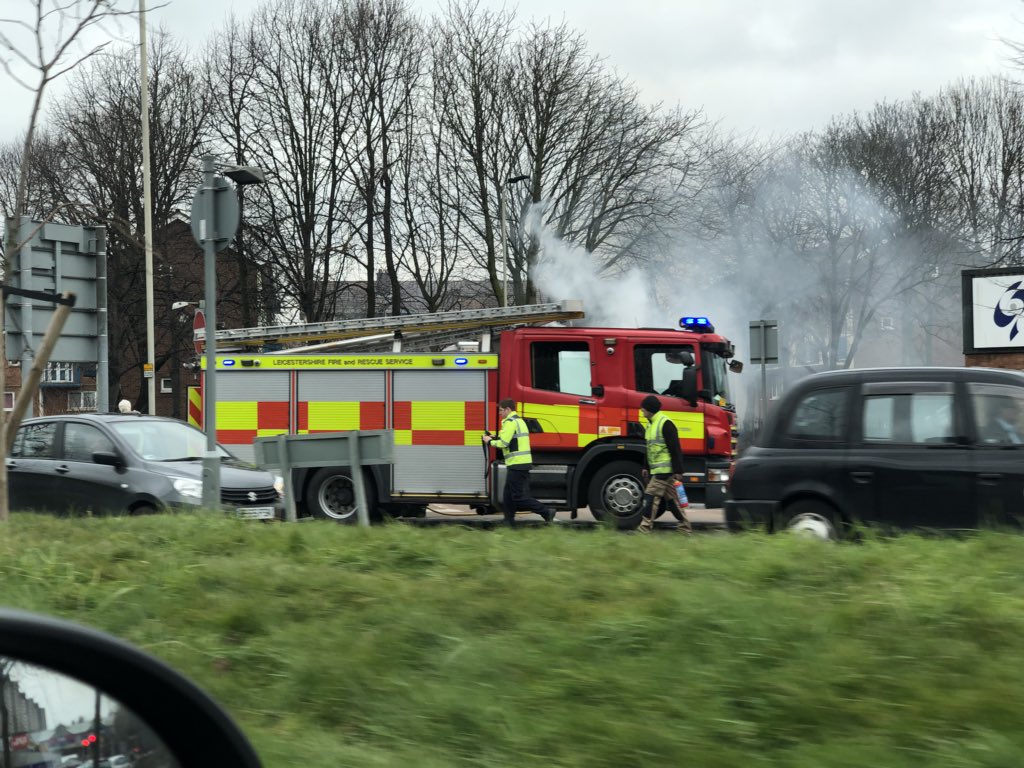 iCoops93's tweet photo. @Leicester_Merc car fire on saint Mathews way as we speak... https://t.co/BgAT05rwcY