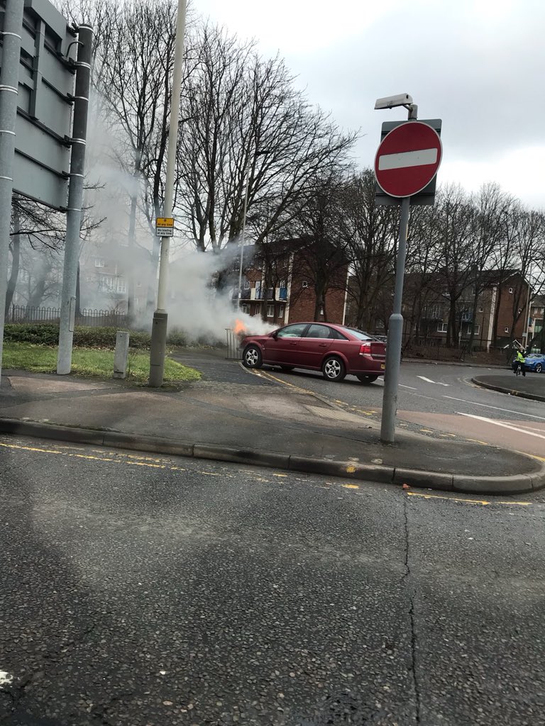 iCoops93's tweet photo. @Leicester_Merc car fire on saint Mathews way as we speak... https://t.co/BgAT05rwcY