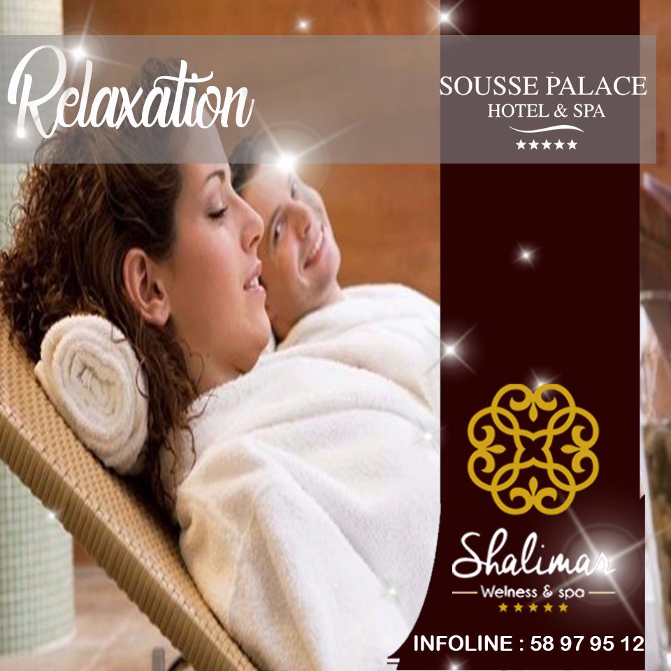 SHDT_HOTELS's tweet photo. Partagez vos idées, traitez votre corps, 
prenez une charge positive, soyez heureux,Relaxez vous
au #Shalimar_Spa à #Sousse_Palace ⭐ ⭐ ⭐ ⭐ ⭐ vous êtes toujours les bienvenu(e)s. C'est mon corps qui sera zen
👌 MARS 2018 https://t.co/0HaElFBWL3