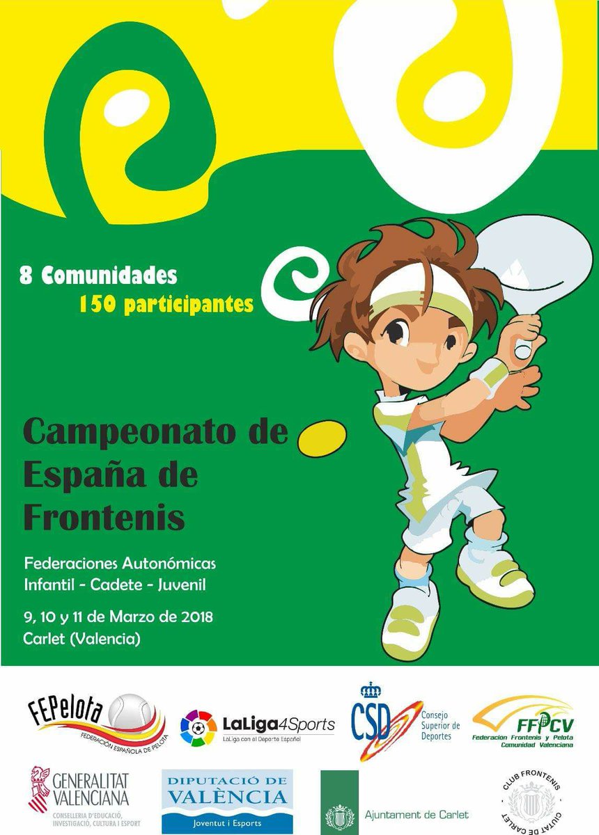 fepelota's tweet photo. Primera y segunda jornada del Campeonato de España de Federaciones Frontón 30m de Frontenis Preolímpico en las categorías Infantil, Cadete y Juvenil tanto masculino como femenino.
Accede a todos los resultados y clasificaciones en https://t.co/Moy0Tg6UUT #FEP30 https://t.co/yU0j67krhU
