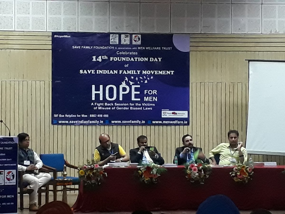 Very informative and helpful seminar #HopeForMen today in Delhi by #SaveIndianFamilyMovement. Outstanding counsel and advise by a very helpful & selfless group. Thanks! @SFFNGO