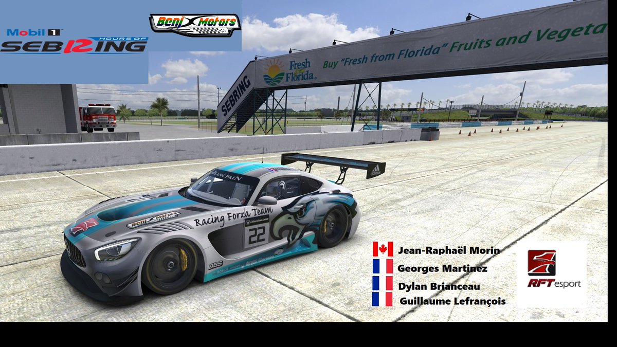 TeamRFT's tweet photo. Bonne course a notre équipage engagé au 12H de Sebring d'iRacing. @RFTMONST3R @RFTGuyhom  RFTGeorgesx007 et RFT Jracing https://t.co/Kb5MRx4Iue