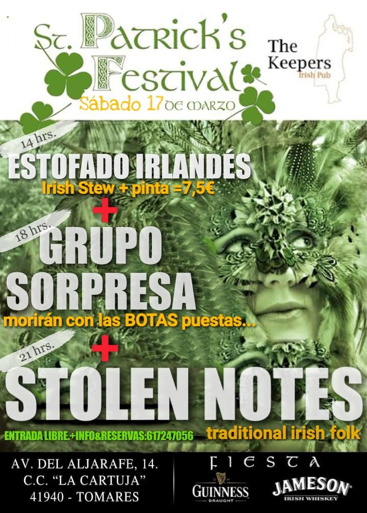 KeepersTomares's tweet photo. #StPatricksFestival #Tomares!
Platos irlandeses,cientos de regalos,gorros,los mejores grupos de #FOLK y mucha #Guinness y #Jameson!
Sábado 17/03 desde las 14hrs a madrugada vive el mejor #SanPatricio del #Aljarafe! #StPatricksDaySevilla #StPatricksDay
#IrishPub https://t.co/MotrzjEb1O