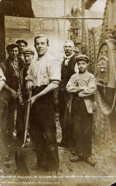 A group of workers, young and old, at the #Hartington #Pit in #Staveley #Derbyshire taken in the 1920s - the pit was owned by the Staveley #Coal and Iron Company goo.gl/RHW7nw