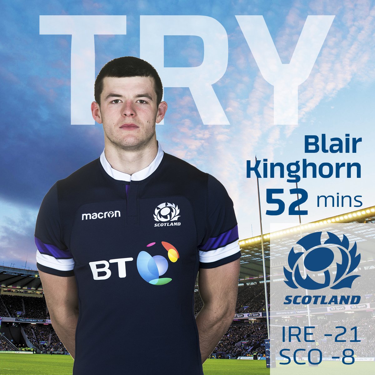 Scotlandteam's tweet photo. #IREvSCO | TRY SCOTLAND! (21-8) #AsOne https://t.co/efEG5t4Xpq
