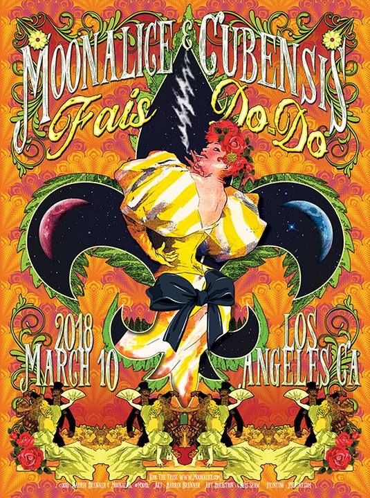 Moonalice's tweet photo. SHOW ALERT!!! TONIGHT (3/10) in Los Angeles! @Moonalice will share the bill with @Cubensisband at Fais Do Do in Los Angeles. Everyone who attends will receive this poster by Darrin Brenner / @Deeartist https://t.co/hEOCsPm6hH