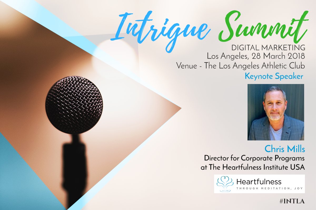 salesgasm's tweet photo. Salesgasm announces Chris Mills from The Heartfullness Institute USA as a prominent Speaker at the Intrigue Summit in Los Angeles, 28 March 2018 https://t.co/0Thw5PyquX #INTla #Marketing #DigitalMarketing #IntrigueSummit #Event #MarketingConferences #Summit #salesgasm https://t.co/6FT9fHIPq8