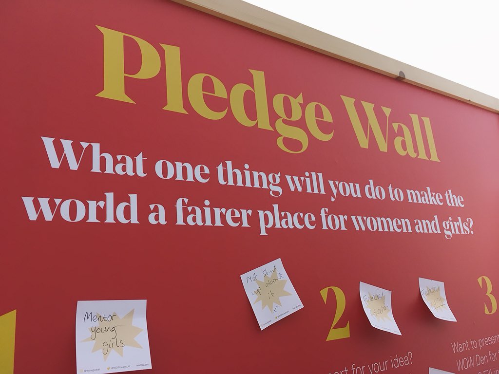 sophieyateslu's tweet photo. Want to learn #WhatWomenWant and make a pledge to help realise that? Head to @SMKCampaigners stand in the cafe at #WOWLDN where we’ve got copies of the @WhatWomenWantXX report and a pledge wall #WWWlaunch @WOWtweetUK https://t.co/25RX46ypfI