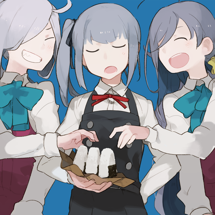朝霜(艦これ) ,霞(艦隊これくしょん) ,清霜(艦これ) 「お題箱より。霞です、あと礼号組の夕雲型お仲間。 」|グライダーのイラスト