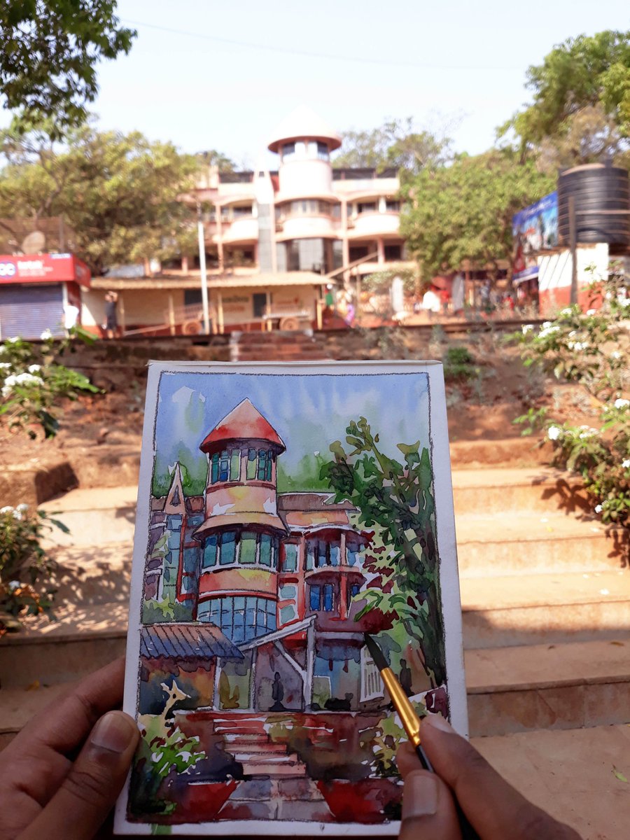girishmalap's tweet photo. Urban Sketching Trip
 @ Matheran
 #Sketching #Sketchbook #Trip #Matheran #UrbanSketchers #UrbanSketching #USKMumbai #Architecture #Moleskine #penAndInk #Watercolor #Travel #Mumbai https://t.co/GmTjCiLEl1