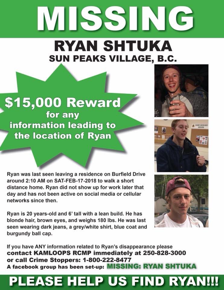 TrishHrytsak's tweet photo. MARCH 10 - the dogs are gone and people are needed at Sun Peaks again folks!  Two hours or two days - it doesn’t matter. They appreciate all the help they can get. Please keep retweeting #findryanshtuka #sunpeaks #kamloops #BritishColumbia #missing #MissingPerson @findryanshtuka https://t.co/5jVJIghCx1