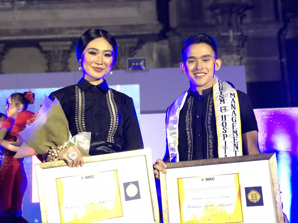 USTCTHMSC's tweet photo. Congratulations and thank you for representing our College well, Mr. CTHM, Benjamin Guetierrez and Ms. CTHM, Asuza Masu. You made the whole CTHM community proud and you are still our Thomasian Youth Ambassador and Ambassadress 2018!
#TYAA2018
#TeamCTHM ππ https://t.co/ASdLTl89Bb
