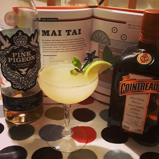 The Mai Tai cocktail. Maita'i is the Tahitian phrase for 'good'.
Ingredients: Pink Pigeon Rum, Lime Juice, Orange Curacao, Homemade Simple Syrup, Orgeat Syrup, Sprig of Fresh Mint &amp; Lime Wedge. #pinkpigeonrum