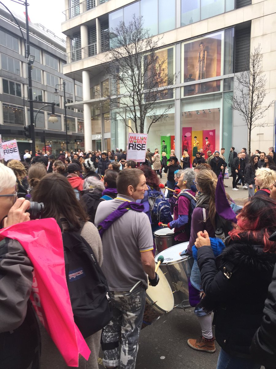 Women March through Oxford Street #MillionWomenRise #togetherWeCanEndViolence