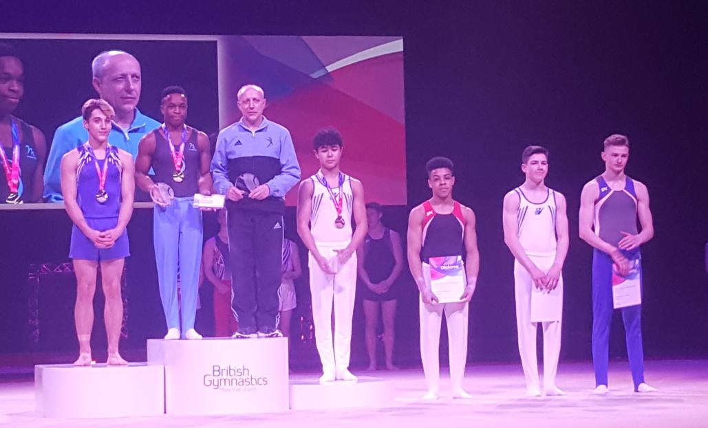BritGymnastics's tweet photo. Our men's under 16 all-around champion, with a score of 77.550 is Raekwon Baptiste🥇. Taking the silver medal with 75.100 is Sam Mostowfi🥈, and in bronze is Jasper Smith-Gordon🥉 with 73.400.

For all results 👉 https://t.co/GdUvTpWIEz https://t.co/uV9j88ucbP