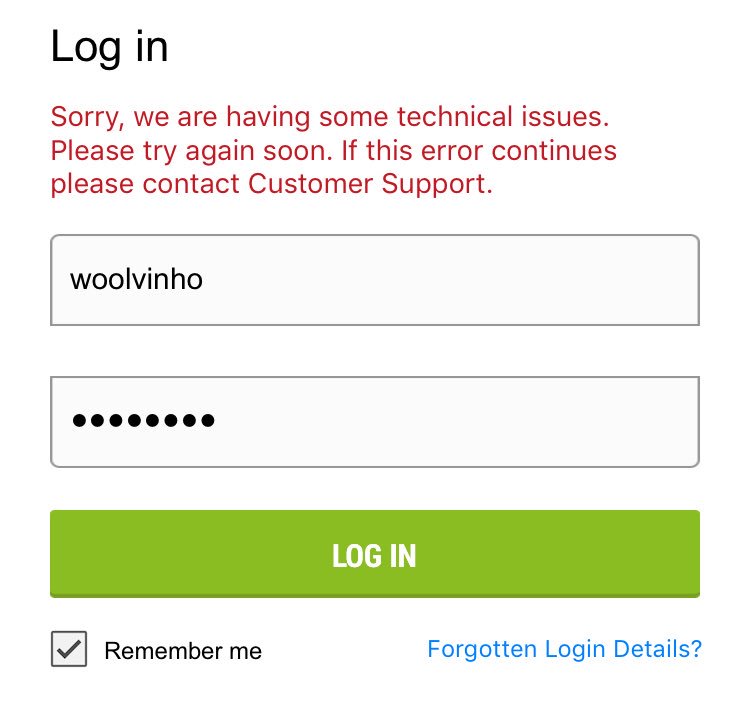 WOOLV_'s tweet photo. @Ladbrokes I keep receive the message below. Help? https://t.co/IAgKi6vbqu