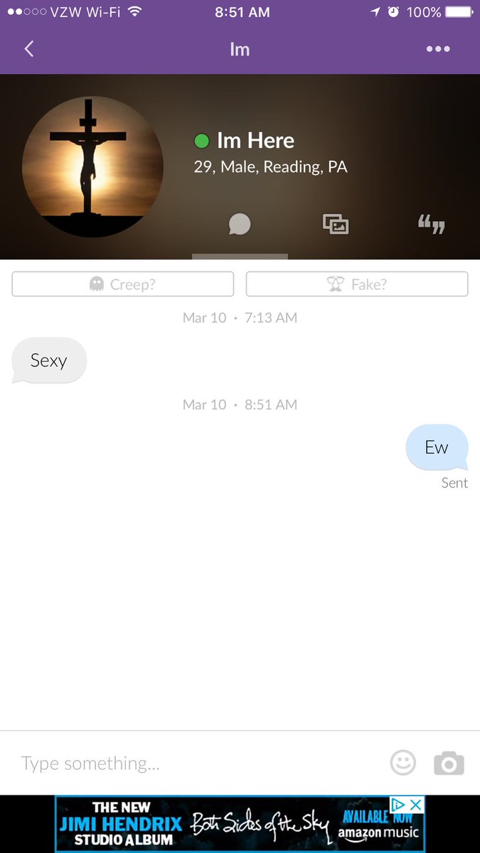 UUnashamed's tweet photo. I don't think the Jesus depicted in your picture would approve of you degrading women... "I'm here" is also the creepiest name I've seen on here. https://t.co/fj0Pg9EF4V