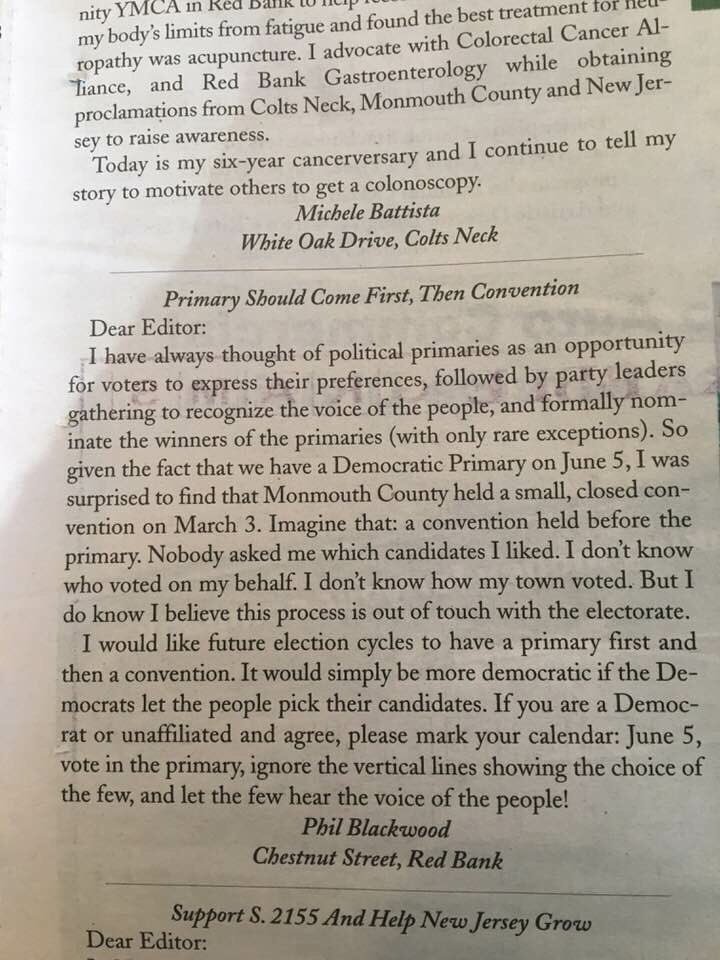 TheClimateHawk's tweet photo. We should hold our primaries first, then convention. Next time ... @OceanDems @OceanCountyYD #CD4 #KeadyForCongress @943thePoint https://t.co/5D66D9yYvE