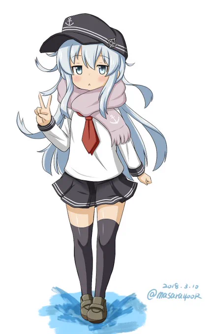 #艦これ版深夜の真剣お絵描き60分一本勝負
#艦これ版真剣お絵描き60分一本勝負_20180310
響だよ 