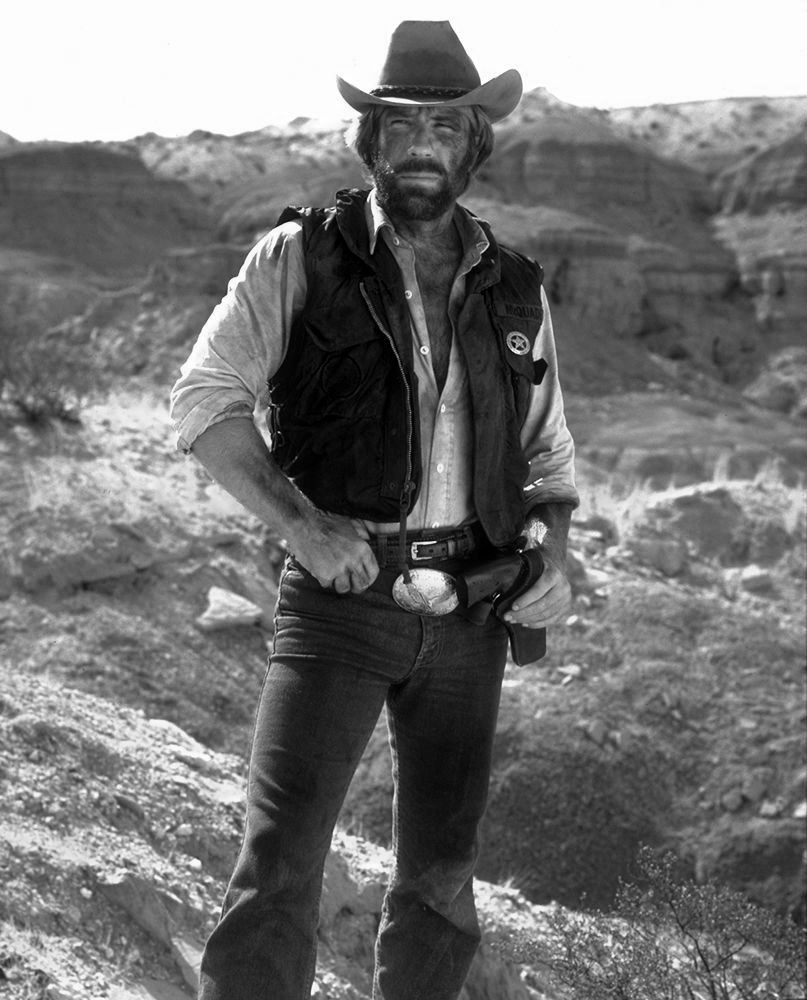 Happy birthday to Chuck Norris. Photo from Lone Wolf McQuade, 1983. 