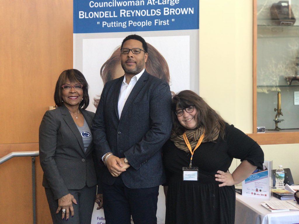 Blondell_RB's tweet photo. Say good morning to our #stepintocollegephilly keynote @PHL_MOE @OtisHackney. https://t.co/gp1TU5I76o