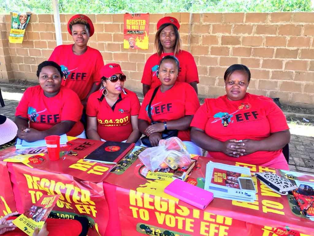 EFFSouthAfrica's tweet photo. EFF DSG @hlengiwe44maxon in Durban. Let’s all #RegisterToVoteEFF https://t.co/n1js8CAqCL