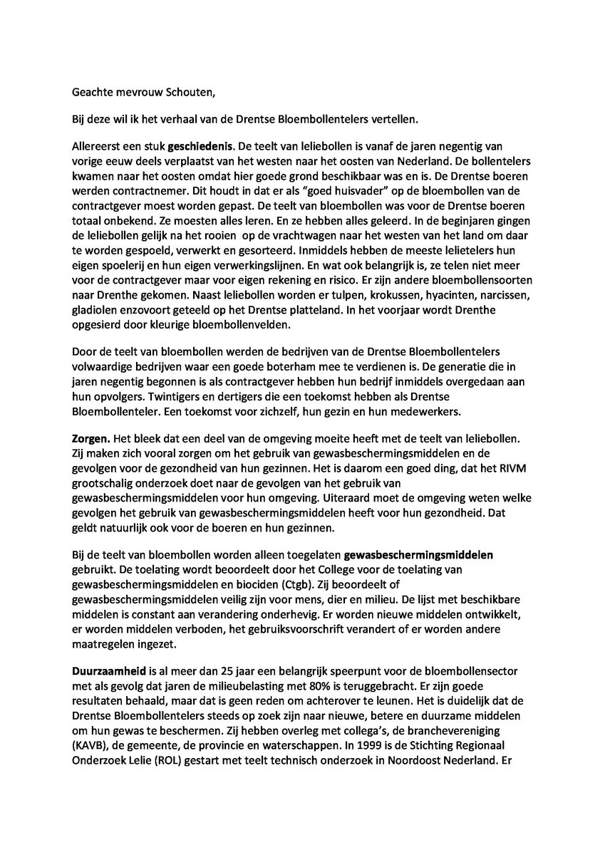 bollenaardig's tweet photo. @carolaschouten @minlnv Een brief voor onze minister Carola Schouten, het verhaal van de #DrentseBloembollentelers #lelieteelt https://t.co/RfmBRsA3mM