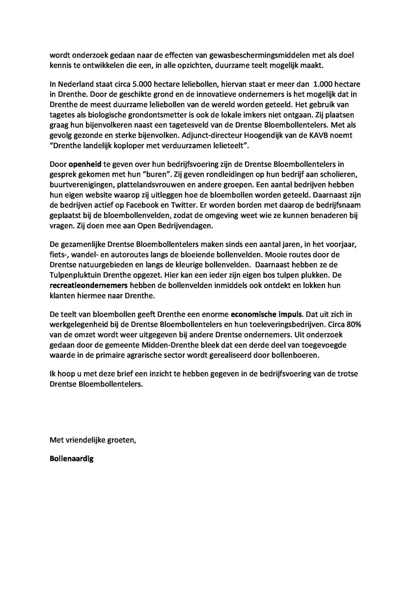 bollenaardig's tweet photo. @carolaschouten @minlnv Een brief voor onze minister Carola Schouten, het verhaal van de #DrentseBloembollentelers #lelieteelt https://t.co/RfmBRsA3mM