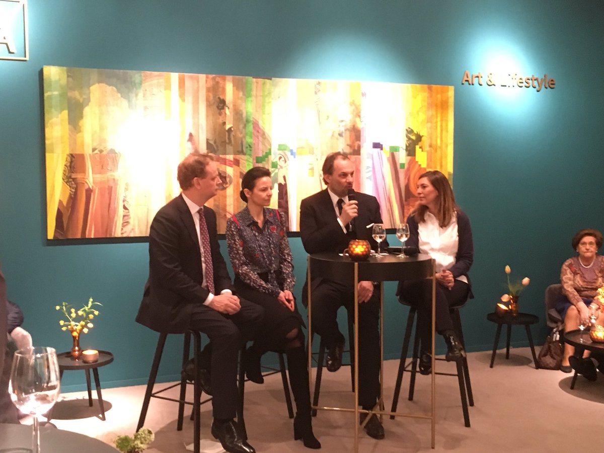 SylvieGleises's tweet photo. Talk about #artandlifestyle on #axaart booth at #tefamaastricht featuring #romankoidl from #fineartmultiple, #audreywisnia from #lalique and #delphinebellini from #schiaparelli https://t.co/MTOL5ojBb5