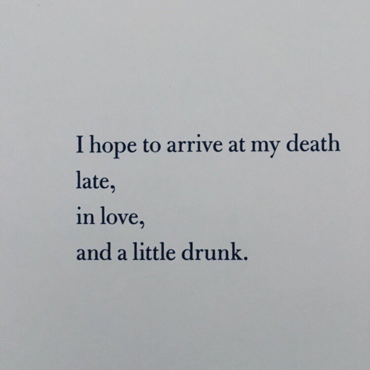 liisukiisu's tweet photo. Caturday afternoon thoughtful vibes from “Love Her Wild”:
I hope to arrive at my death
late,
in love,
and a little drunk. https://t.co/Z5V7eU2vgo