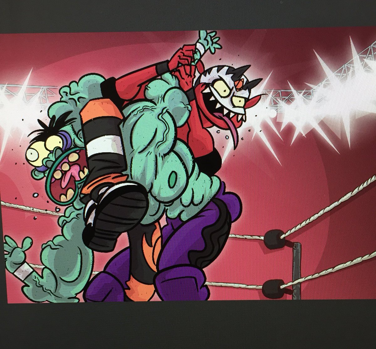 jondavidguerra's tweet photo. Finishing up the Maldito D Octopus Stretch. #NightmareProWrestling #monstercomics #wrestlingcomics #OctopusStretch https://t.co/6j5IQQRe5p
