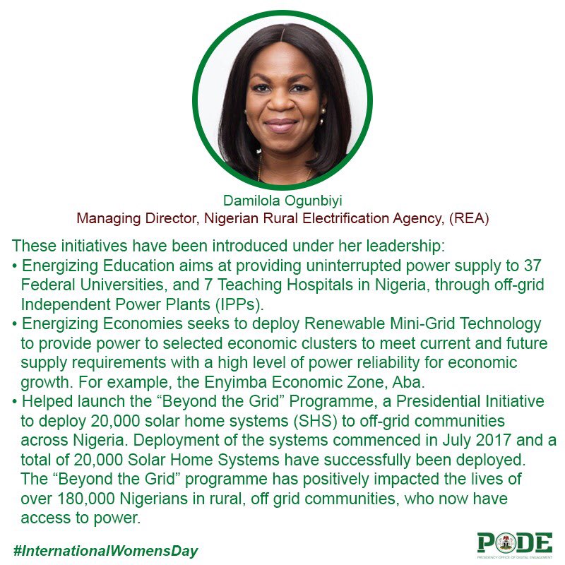 RenewedHopeUK's tweet photo. [8/8 CELEBRATING OUR 🇳🇬AMAZONS]
 
👉.We celebrate the achievements of the Managing Director @realREANigeria , Damilola Ogunbiyi.👏👏👏

@DrJoeOdumakin @joduwole @IfeSarumi1 @APCYouthUK @apcyouthomoodua @abikedabiri @sharon_ikeazor @Bint_Moshood @Sahfeeyah_GCFR @Ayourb @Mr_JAGs https://t.co/8vQ3yEyUUJ