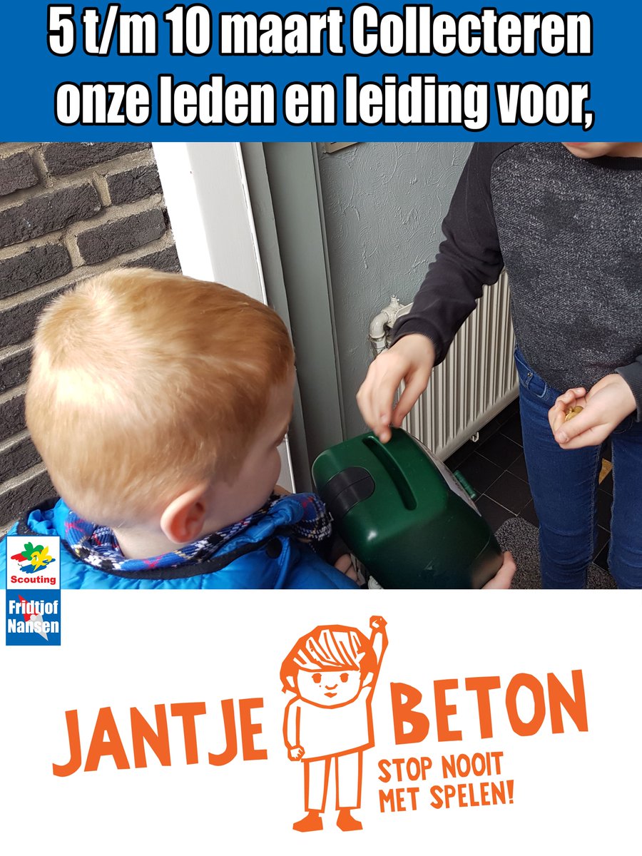 De collectanten van #scoutingFN vinden spelen belangrijk! Bikkels: zet ‘m op! #JantjeBeton #Collecte