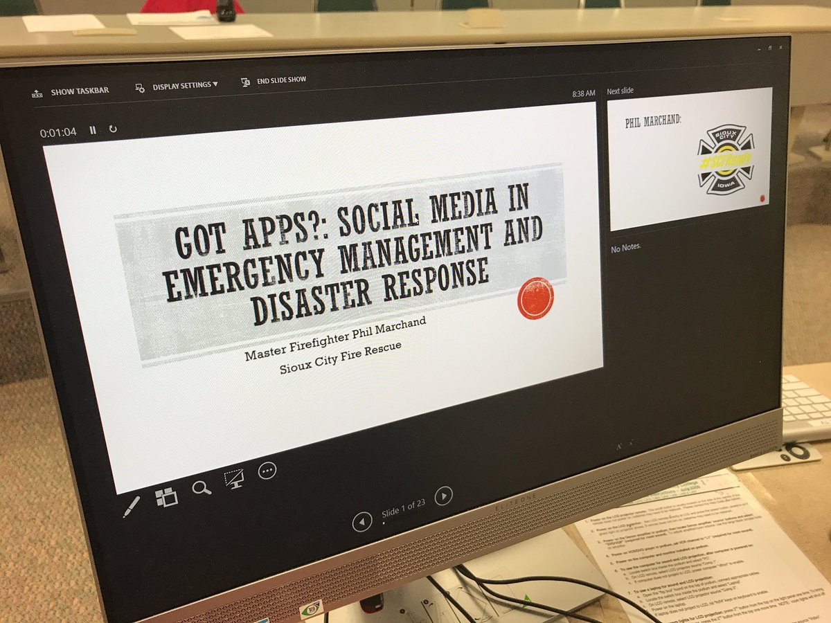 firePHIL_SCFR's tweet photo. Got Apps? I’m ready at #NWIAFireSchool @WesternIowaTech to teach #SMEM and Disaster Response. Taking my class? Give me a retweet! https://t.co/6XTZULvv19