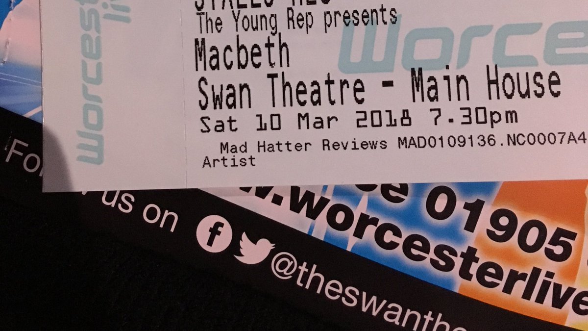 MadHReview's tweet photo. Saturday night at @theswantheatre to see #TheYoungRep bring #Macbeth to the stage! 🎭 https://t.co/8E2QcDYPB4