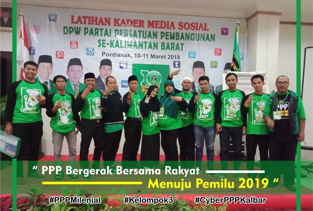 mra_04's tweet photo. kami #Kelompok3 !! siap PEMILU 2019
#PPPMilenial #CyberPPPKalbar @KalbarDpw @DPP_PPP @MRomahurmuziy @deni_khanafiah 
@arsul_sani https://t.co/IPIvKYeoj4