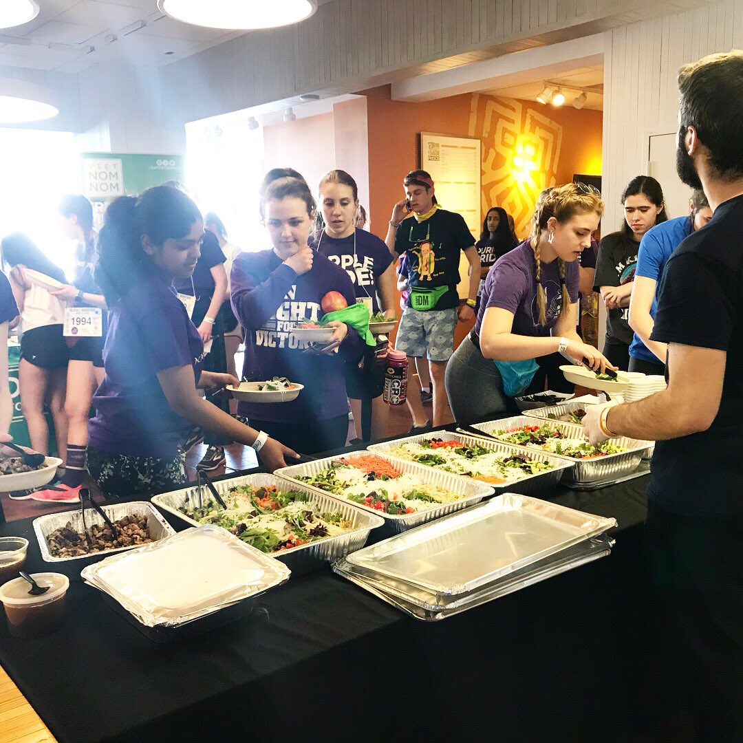 #NOMs are here! We’re inspired by all the @NorthwesternUni students who have dedicated this weekend to dance for 30 straight hours to support @C2CChicago & @EvanstonForever. Honored to feed the whole crew fresh NOMs for a mid marathon meal! Congrats on an amazing party effort!