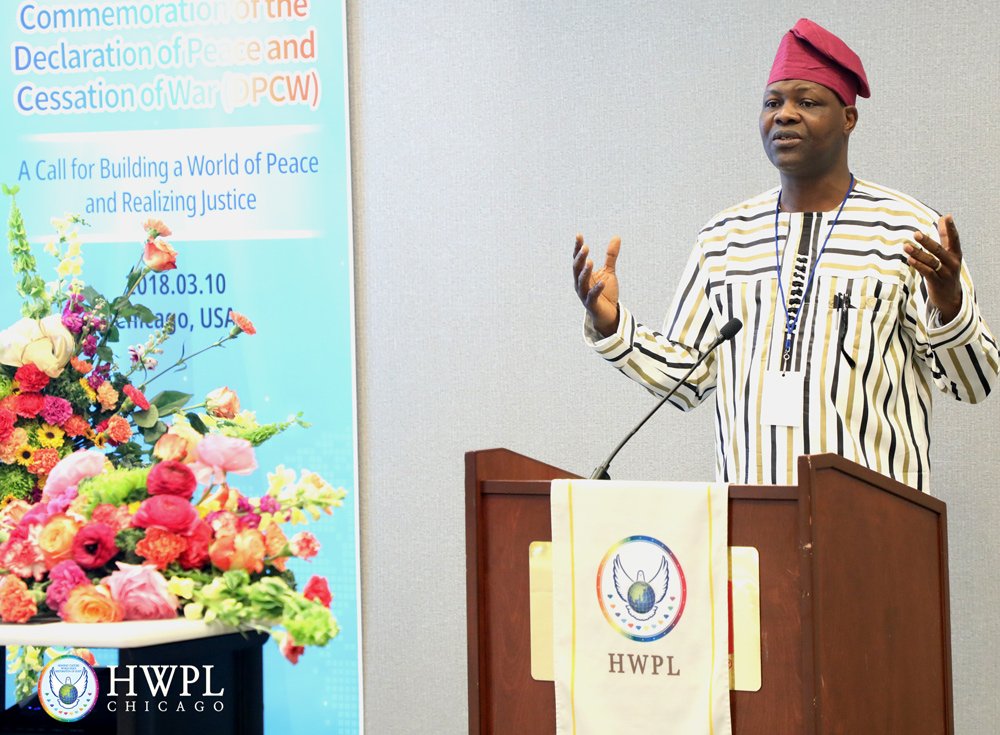 HWPL_Chicago's tweet photo. Speaker Abraham Olaniyan, Pastor of Christ Life Church - "We as humans we need to agree we need a #WorldOfPeace. It doesn’t show up at your table at home, you have to prepare for #peace. If you don’t prepare for peace, it will never show up." #DPCW #interfaith  #HWPL #HWPLChicago https://t.co/CHTDrYISA1