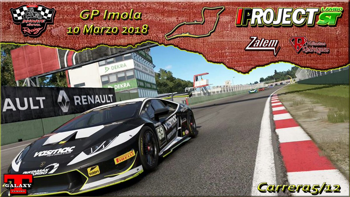 DesignArtStudio's tweet photo. Hoy es sábado de #IPROJECTST
Los lamborgini ruedan en #GPIMOLA
Con la retransmisión de @THEgalaxyTUNING
Carrera en agua y seco que os recomendamos ver ,nos vemos en la noche sobre las 22:30 https://t.co/49Zpc5bolI