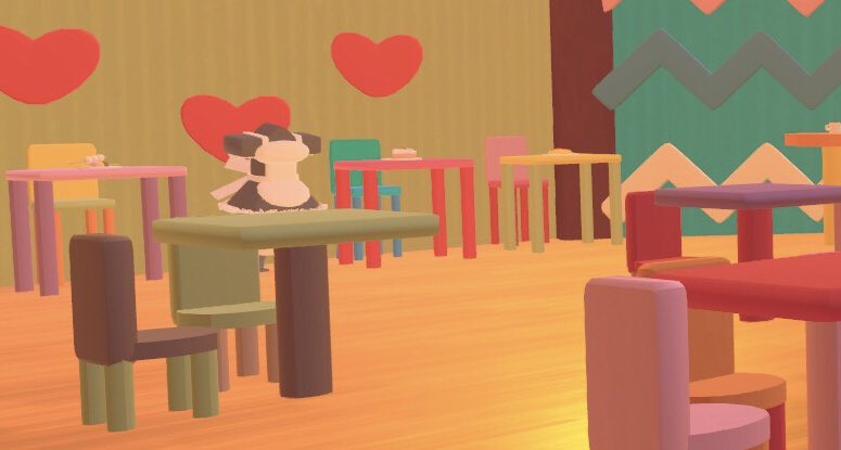 Red_Drummer_'s tweet photo. 📰 KaiserTheRadass writes, “I finally finished my Maid Cafe.” 🎨 #madebyKaiserTheRadass #custoomroom #makestuff #constructiveplay #gallerystroll #imaginaryCafe #fanart #RecRoom #socialVR https://t.co/SGjHciXYW7