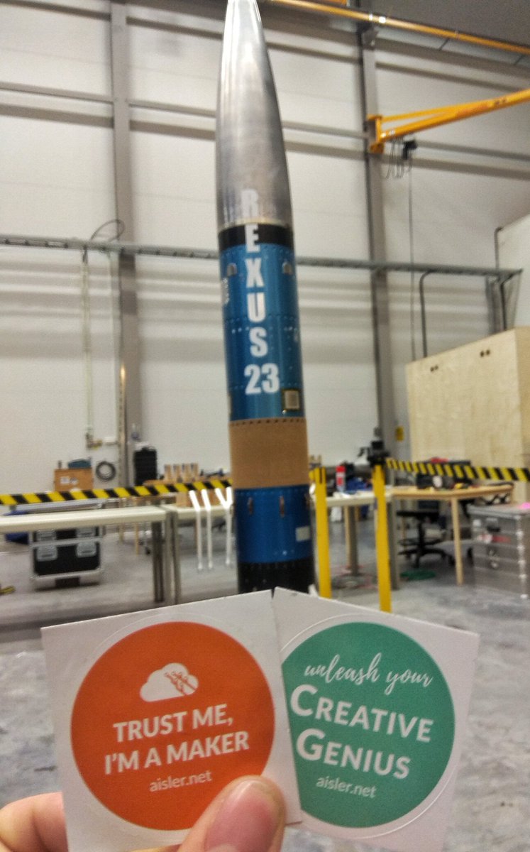 viper_rexus's tweet photo. #REXUS23 vertical in payload assembly hall. Special thanks to @AislerHQ , who sponsored more than one iteration of PCBs for our rocket experiment! https://t.co/030RCBJOJA