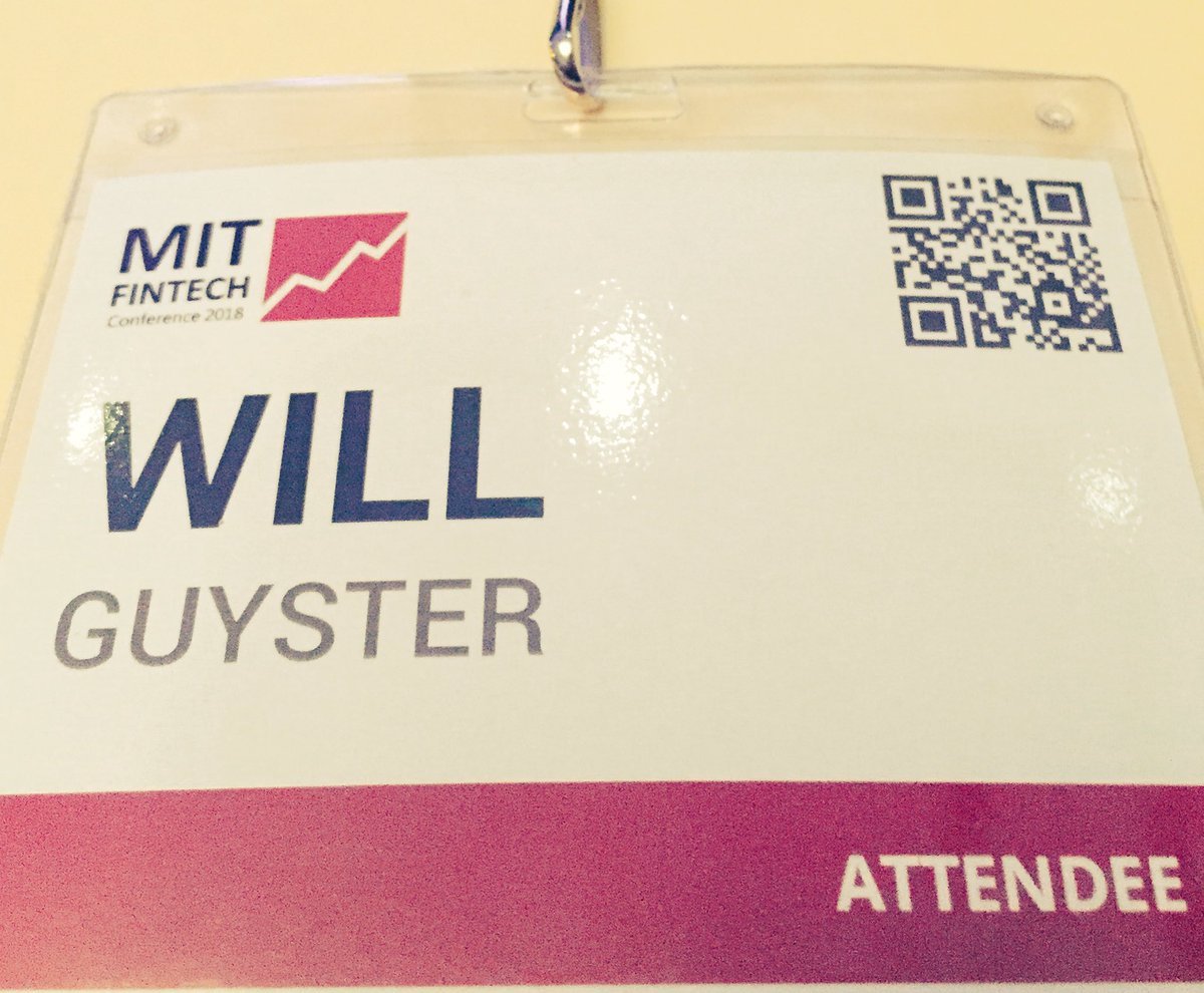 wmguyster's tweet photo. Attending the awesome #MITFinTechConference 2018! 👨🏾💻🏦📡💶💳🤑🤖🤳🏼 The Future of #FinTech, including #InsurTech, #RegTech, payments, #Blockchain, venture capital, entrepreneurship, and #CyberSecurity. @MITFinTech https://t.co/86nU66Oq8I