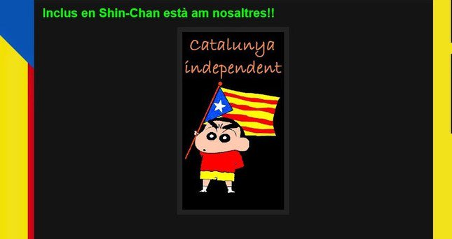 にゃぎゃーら on twitter 一方遠く離れたカタルーニャではクレヨンしんちゃんが独立運動のイメージキャラクターとして使われているのであった