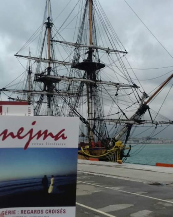 aouladl's tweet photo. La revue Nejma dans la bibliothèque de l'Hermione va faire le tour du monde! Demain sur @TV5MONDE @MKACITV5M  @WassylaTamzali @spfhamelin @LHERMIONE_SHIP https://t.co/bhbYNSQDPK