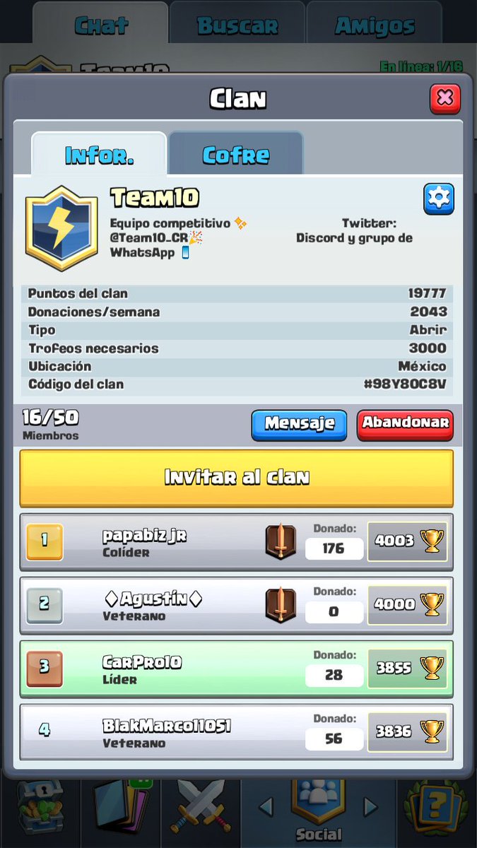 Team10_CR's tweet photo. Les invitamos a unirse al clan oficial de #Team10 https://t.co/WH0HHyCWpA