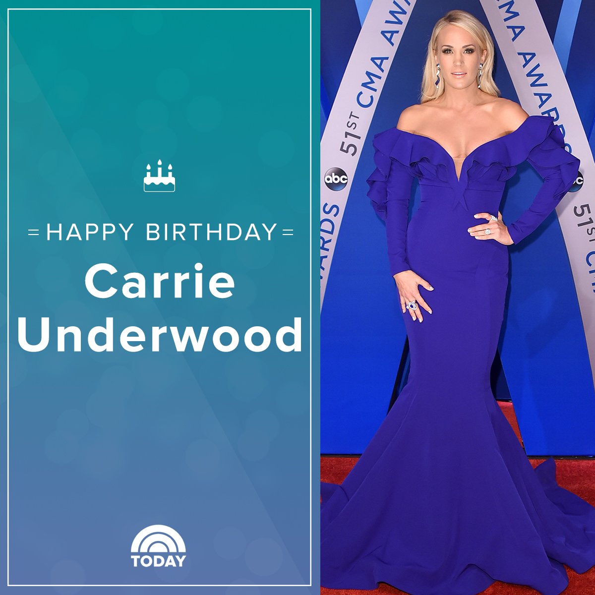 Happy 35th birthday, Carrie Underwood!  