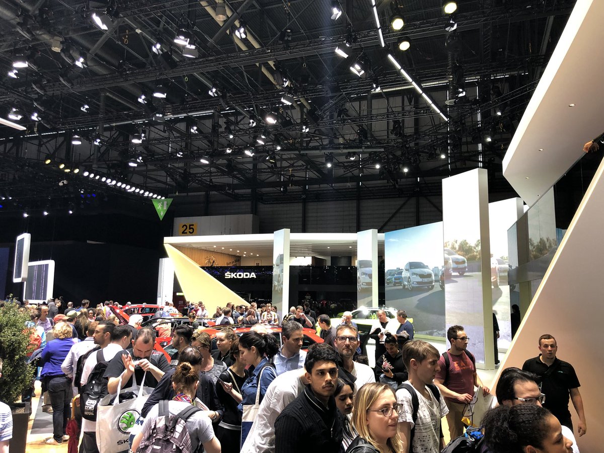 LiquorishSteven's tweet photo. Geneva motorshow ! Aircharge on Skoda stand https://t.co/n94tOBN5n3