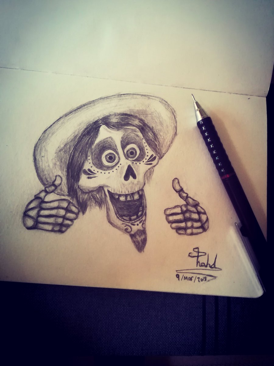 ShahdSharar's tweet photo. #coco 💜 #movie 🎞️#Animation 📹💻🖱️ #skull 💀#skeleton ☠️ #Hectorcoco 🖤🖤#Dead #Dark 🖤#BlackBeauty #deadbody  #sketch ✏️ #pencilart #blacknwhite 🖤 #redwinepurple 💜#Mexico #absolutelove  #Music 🎶#totheinfinityandbeyond  #spark 💥#ShahdAbuSharar #pocoloco #Like https://t.co/lHLav4GWnO