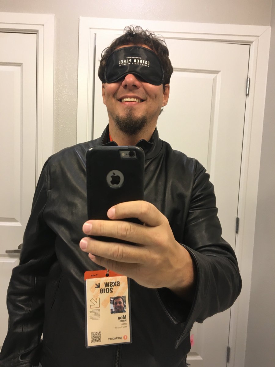 RAPP_NY's tweet photo. My 1st panel #SXSW2018 @EstherPerel on modern relationships paradoxes. Adventure x security, Freedom x loneliness, love x desire. We’ve never been so free or so lonely. We wore blindfolds to listen to real couple conversations. Deep ones. Not everyone liked it. #MoaNetto @RAPP https://t.co/sY2K4LShtj